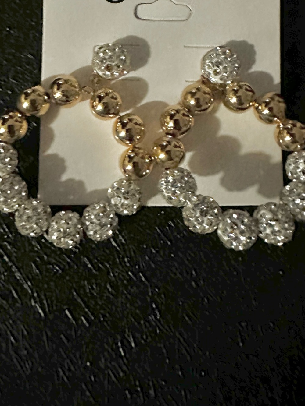 Macy's Gold and Silver Beaded Hoop Earrings